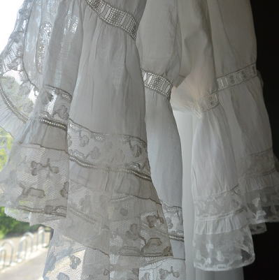 G-138　フランスアンティークドロワーズ/パンツ　レース＆手刺繍コットンドロワーズ 61cm