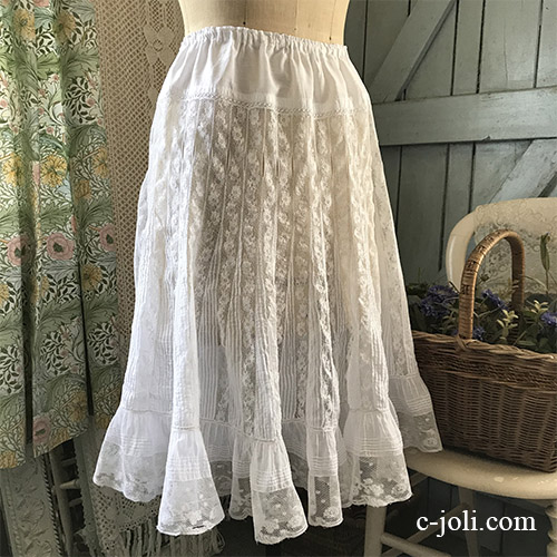 G-325 フランスアンティークスカート/ペチコート 19世紀  