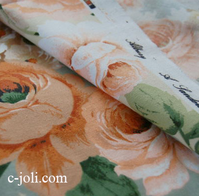 【日本発送】K-239　英国ヴィンテージファブリック　サンダーソン社コットン生地　124x115cm