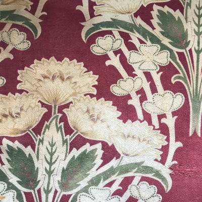 K-739 フランスアンティーク布/アンティークファブリック/はぎれ 花柄  