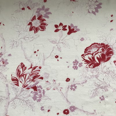 K-756　フランスアンティーク布/アンティークファブリック　1900年ローズ柄コットンファブリック  117x235cm