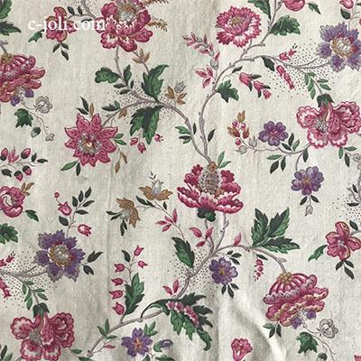 【パリ発送】K-771 フランスアンティーク生地/アンティーク布/アンティークファブリック Majolaineコットンファブリック 79x63.5cm