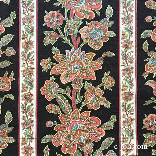 【パリ発送】K-781 フランスアンティーク/ヴィテージ生地/ヴィンテージファブリック 花柄コットンファブリック 幅88x長36cm