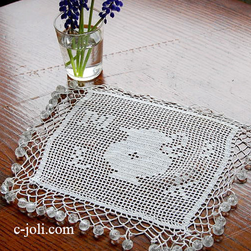 【日本発送】L-062　ガラスビース　アンティークジャグカバー　MILK