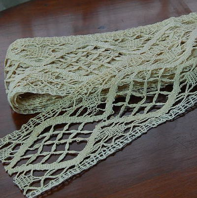 【日本発送】L-134　アンティーク　コットンテープレース ベージュ 3m