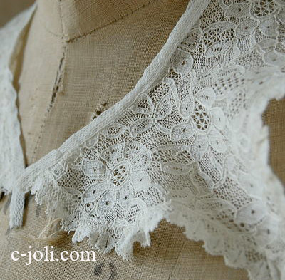 【日本発送】L-157　コットンレース衿　