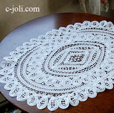 【日本発送】Ｌ-294　フランスアンティーク　バテンレース　テーブルマット