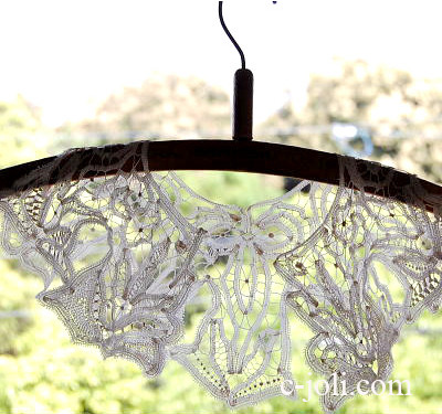 【日本発送】L-710　フランスアンティークレース衿　リネンボビンレースつけ襟