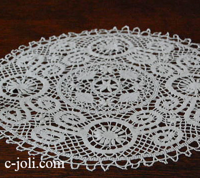 【日本発送】L-930　イギリスアンティークレースクロス　コットンレースマット