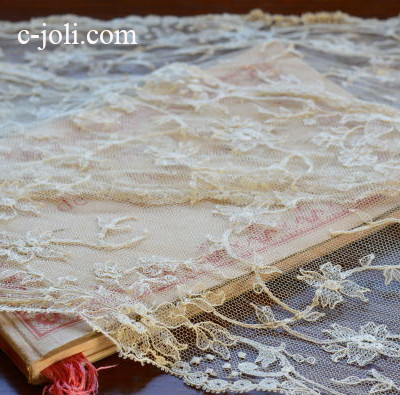 【日本発送】L1511  フランスアンティークレース/テープレース1m20　19世紀リネンチュールレース