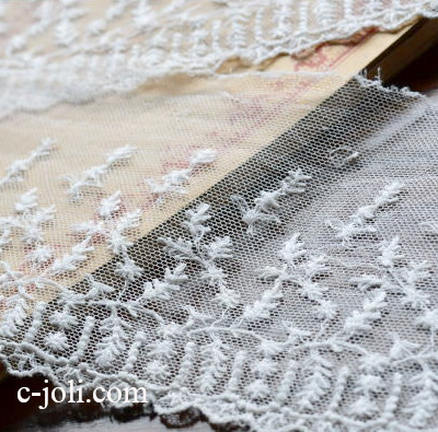 【日本発送】L1616　フランスアンティークレース/テープレース　19世紀リネンレースボーダー 2m43