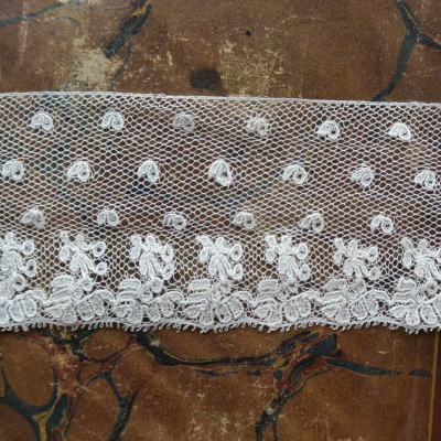 【日本発送】L1699　19世紀フランスアンティークリネンレースボーダー/テープレース 1m24
