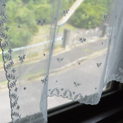 【日本発送】L1940　フランスアンティークレースベール　リネンチュールレース 55x86cm