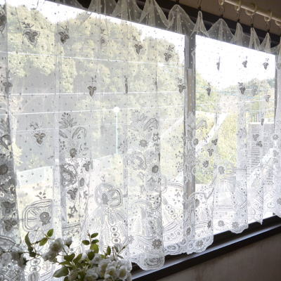 L2090　フランスアンティークレースクロス　19世紀リネンチュールレース 3m20