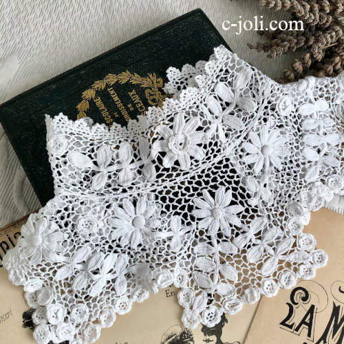 アンティーク フランス イギリス レース 付け襟 ドレス パーツ 装飾  