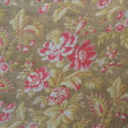 19世紀花柄ファブリック　コットン　フランスアンティーク　布地　ハンドメイド 19世紀花柄ファブリック コットン フランスアンティーク 布地