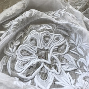 フランスアンティークチュールレースクロス※ショールパーツスカラップ刺繍 f3d3fe01a59231f163a5bd7dfe8411