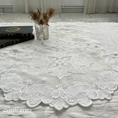 パリ発送】T3166 フランスアンティークレーステーブルマット/テーブル