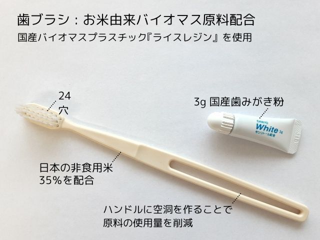 少ロット】バイオマス 歯ブラシR3WR3g（先細毛）エコホワイト 入