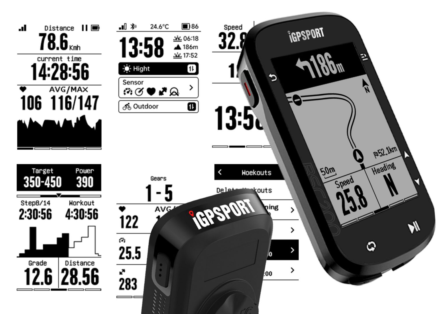 【新商品】iGPSPORT アイジーピースポーツ  BSC200 GPSサイクルコンピューター 14600110 自転車