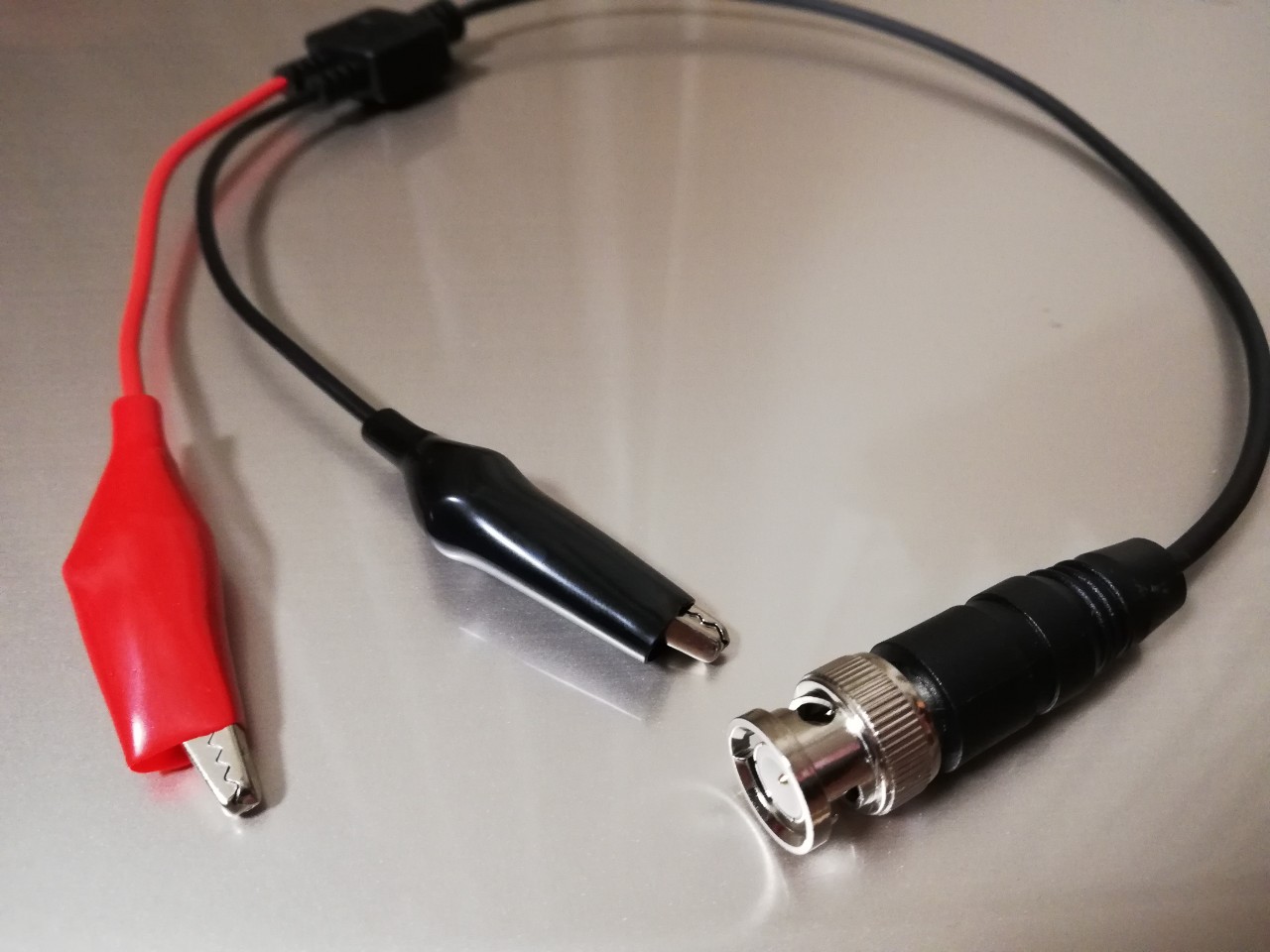 50オーム同軸ケーブル    BNCオス－3Aワニ口タイプ （MIL規格RG-174電線タイプ、JIS規格1.5D-2V相当）