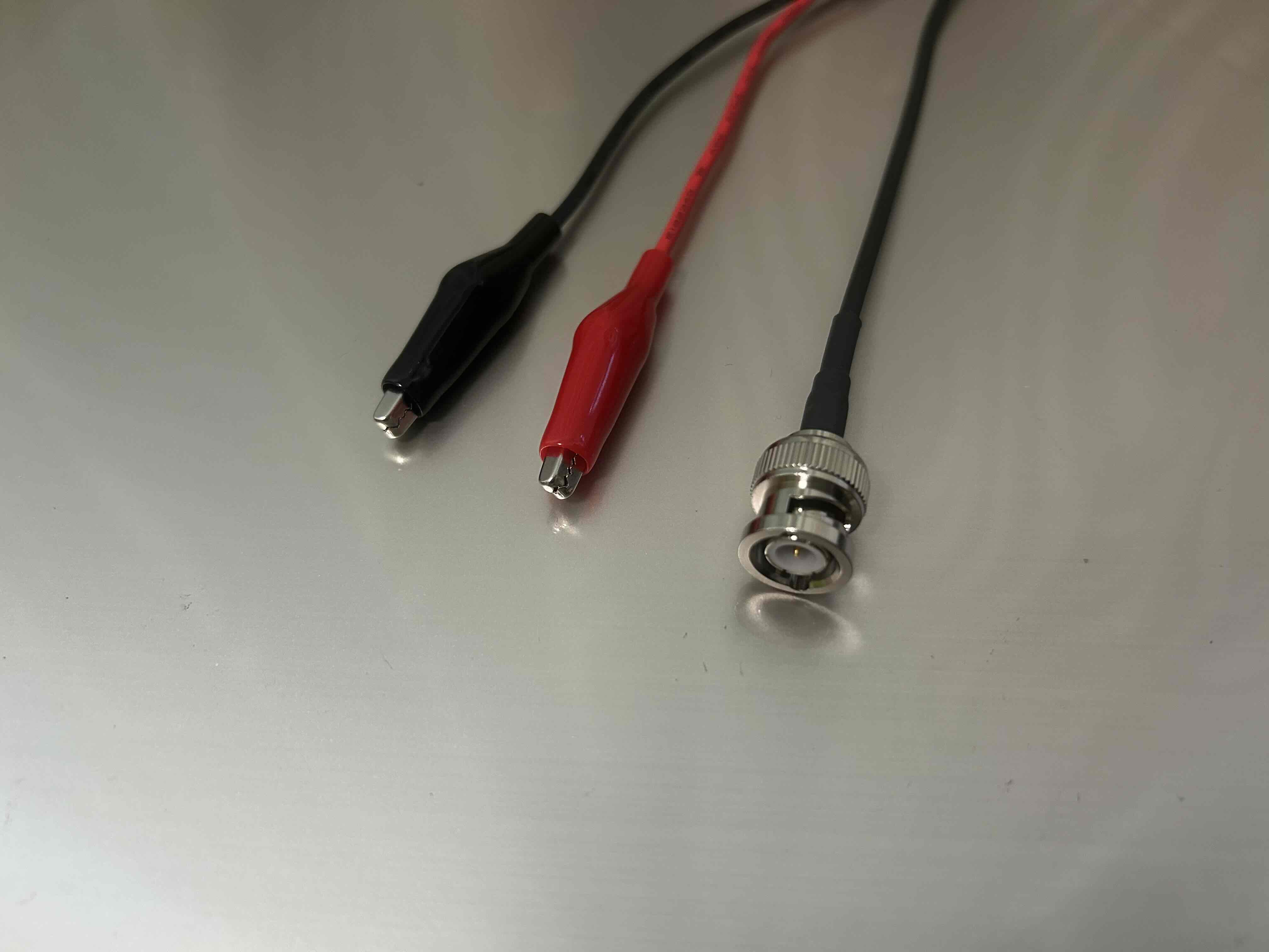 50オーム同軸ケーブル    BNCオス－3Aワニ口クリップ （JIS規格1.5D-2V電線タイプ）