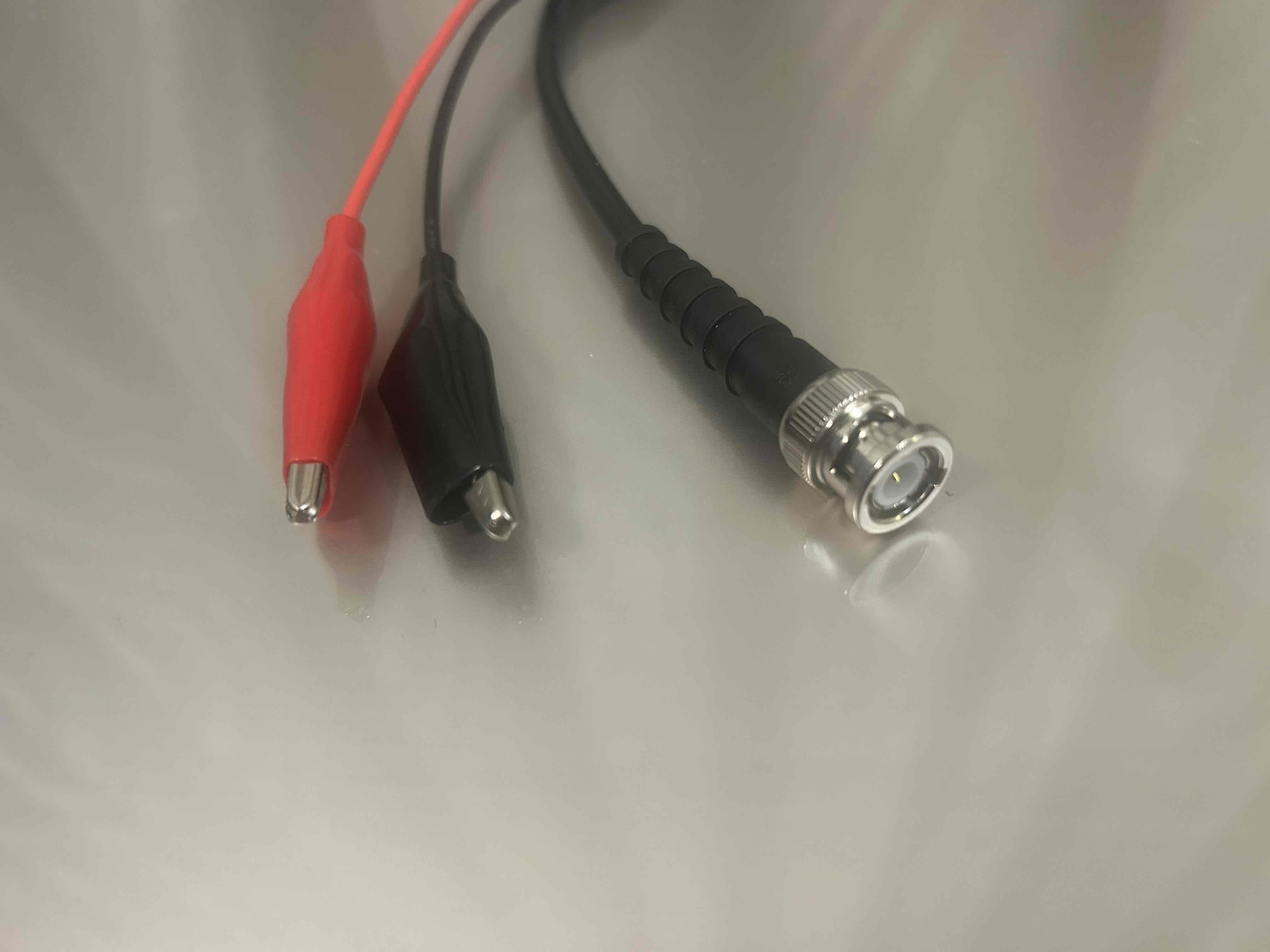 50オーム同軸ケーブル BNCオス－2Aワニ口タイプ （MIL規格RG-58AU同軸ケーブル、JIS規格3D-2V相当）