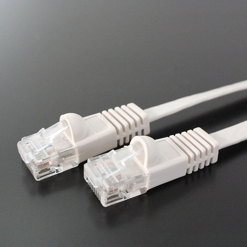 カテゴリ ６ フラットLANケーブル    UTP ストレート結線（より線、ライトグレー）