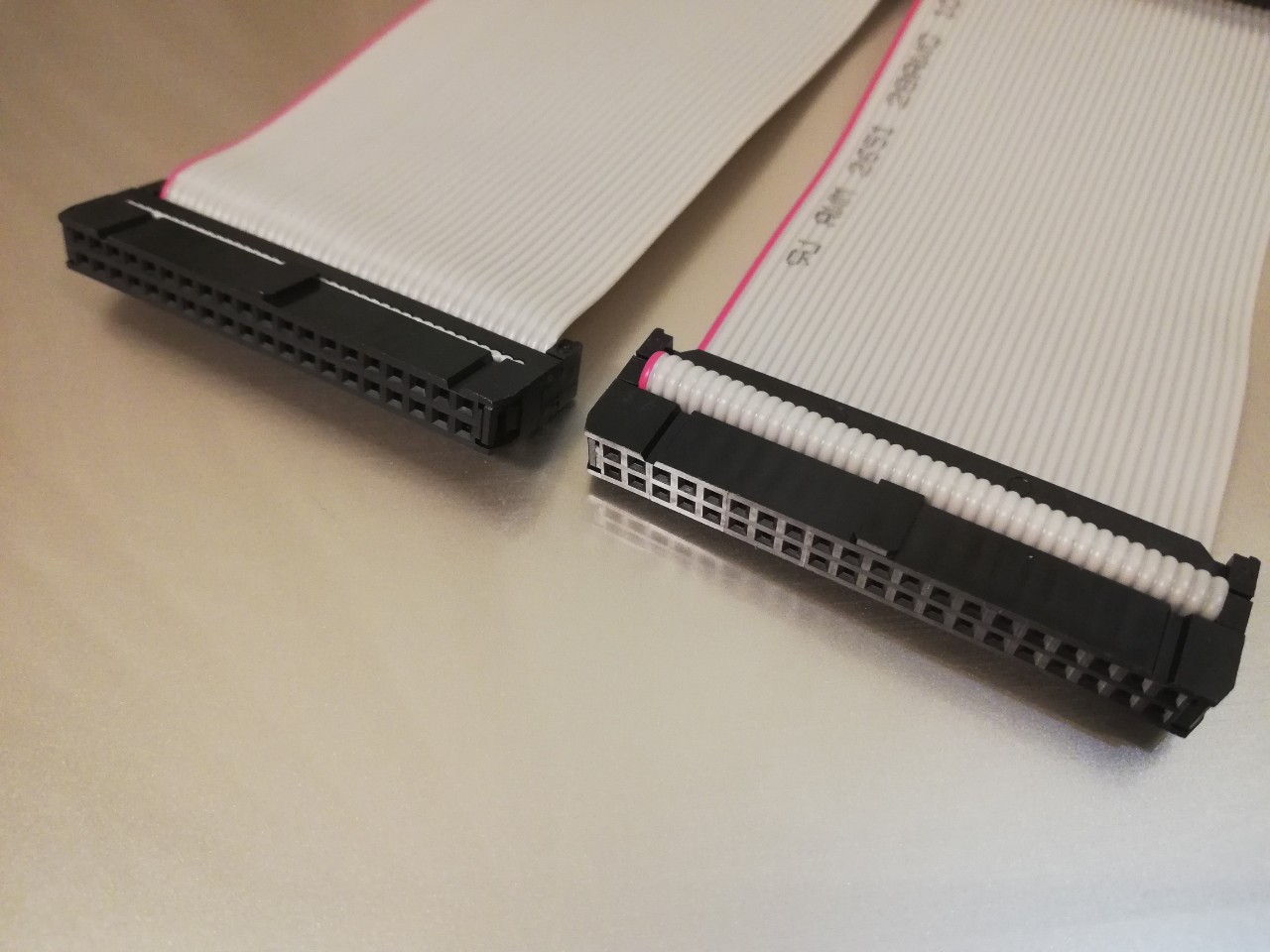 MILソケットケーブル    40pin フラットケーブル（メス－メス、ストレート結線）　0.1ｍ　0.2ｍ　0.3ｍ　0.5ｍ