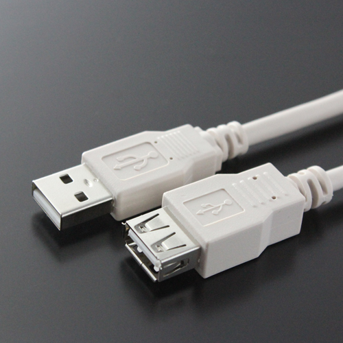 USB2.0ケーブル    Aコネクタ オス－Aコネクタ メス＜延長用＞　（ライトグレー）