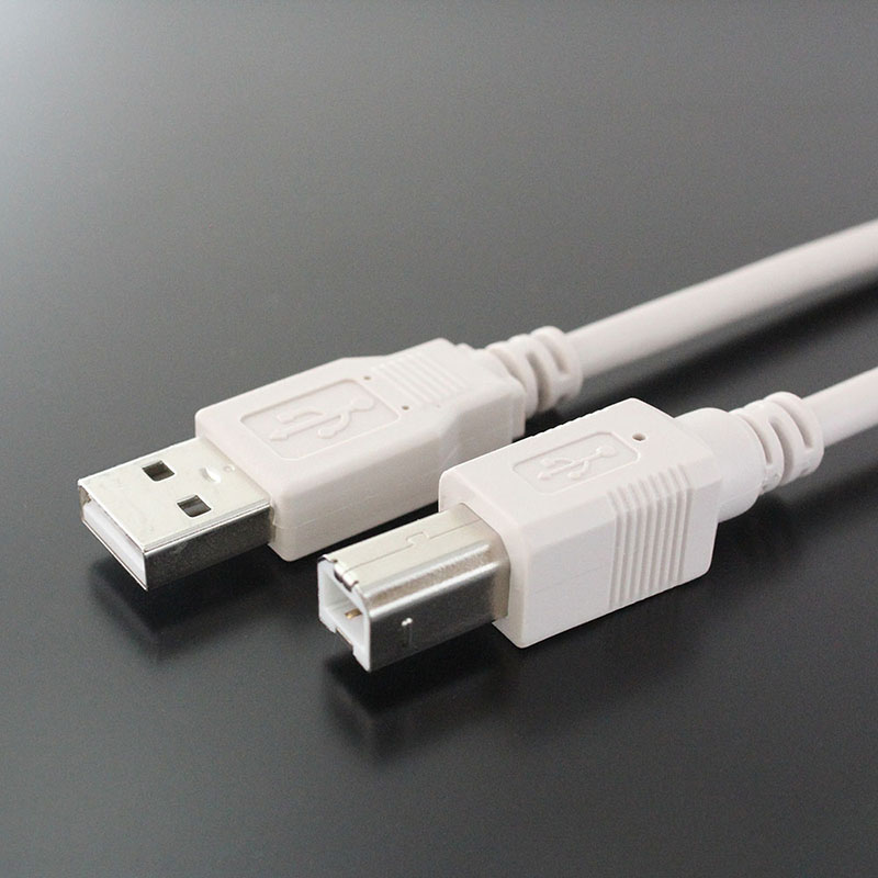 USB2.0ケーブル    Aコネクタ オス－Bコネクタ オス　（ライトグレー）