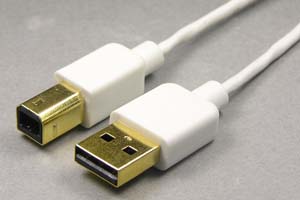 超極細・コンパクト・柔軟　USB2.0ケーブル    Aコネクタ オス－Bコネクタ オス（金メッキシェル）