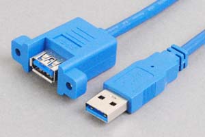 USB3.0ケーブル    Aコネクタ オス－パネルマウントAコネクタ メス ＜ケーブルダイレクトパネルマウント中継用＞
