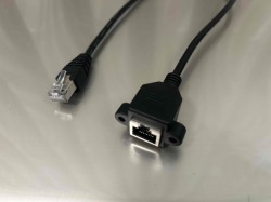 【LANパネルマウントケーブル】LANアダプタ    CAT6（オス-メス、パネルマウント型ケーブルタイプ）AC6MF-PL150-**T