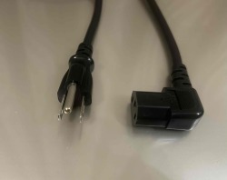 電源ケーブル　電源コード（3Pプラグ／3Pソケット）＜7A-125V＞ 3Pプラグ付き　3Pソケット　L型