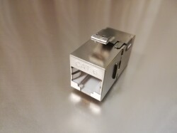 LAN中継アダプタジャック CAT6 ストレート結線 スナップイン取付筒型 （パネル取付、シールドタイプ）