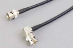 75オーム同軸ケーブル    BNCオス－BNCオス （片側Ｌアングル型－片側ストレート型、JIS規格3C-2V電線タイプ）