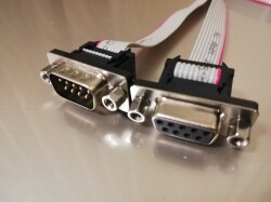 D-SUBケーブル    9pin フラットケーブル（オス－メス、ストレート結線）0.25ｍ　0.5ｍ　1ｍ　勘合ナット♯440インチネジナット