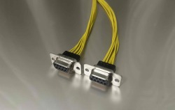 機器内　盤内配線ケーブル　D-SUB9芯ハーネスケーブル　（バラ線タイプ　UL1061　AWG24　黄色　メス－メス、フード無し　半加工）