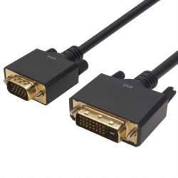ディスプレイケーブル   ＜デジタル(DVI)信号をアナログ(VGA)信号へ変換ケーブル＞ ミニD-sub15pinオス－DVI-Dオス
