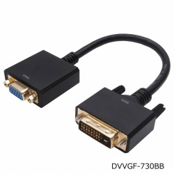 DVI→VGA変換アダプタ　DVIオス to VGAメス　中継変換アダプタケーブル 0.15ｍ DVVGF-730BB