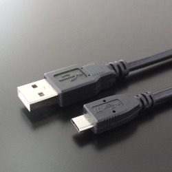 USB2.0ケーブル    Aコネクタ オス－マイクロBコネクタ オス　モバイル機器向け　（ブラック）