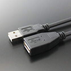 USB2.0ケーブル    Aコネクタ オス－Aコネクタ メスモールドタイプ＜延長用＞　（ブラック）