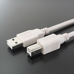 USB2.0ケーブル    Aコネクタ オス－Bコネクタ オス　（ライトグレー）