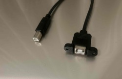 【USBパネルマウントケーブル】USB2.0ケーブル    Bコネクタ オス－パネルマウントBコネクタ メス ＜パネルマウント中継用ケーブル＞USB2-BMPBF-**T