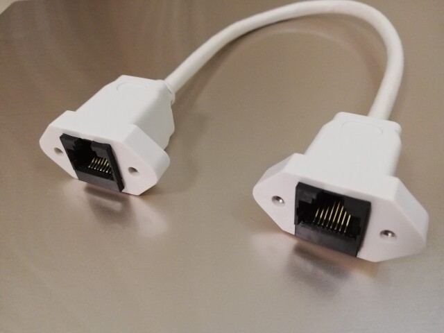 LANパネルマウントケーブル】LAN中継アダプタケーブル CAT6 