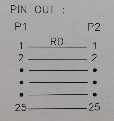D-SUBケーブル 25pin フラットケーブル（オス－メス、ストレート結線）