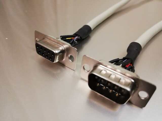 Dsubケーブル 9pin 丸ケーブル オス メス フード無し 半加工品