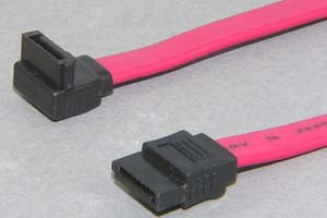 SATA 2.0ケーブル L型コネクタ逆向きタイプ コネクタタイプ：片側