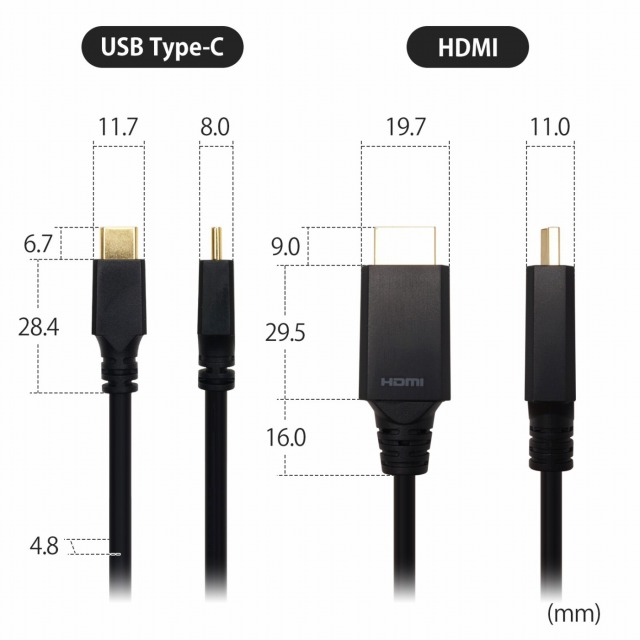 ケーブルダイレクト株式会社 USB Type-C→HDMI変換ケーブル簡単接続